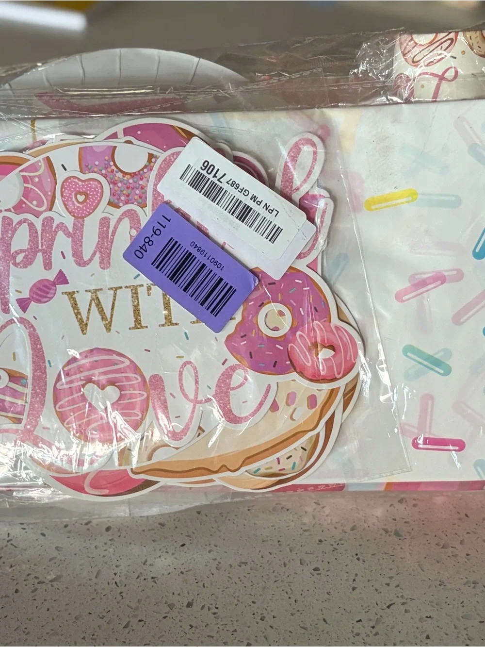 “Sprinkled With Love” Pink Baby Shower Party Supplies Kit Decorations